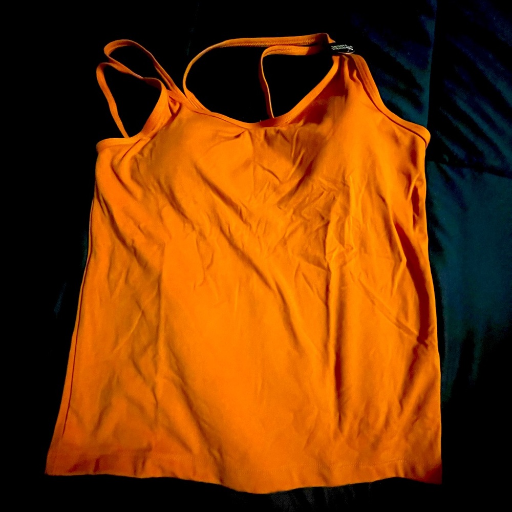 Victoria Secret Pink Tank Top Camisole CORAL SHELF BRA Removable Pads Sz M